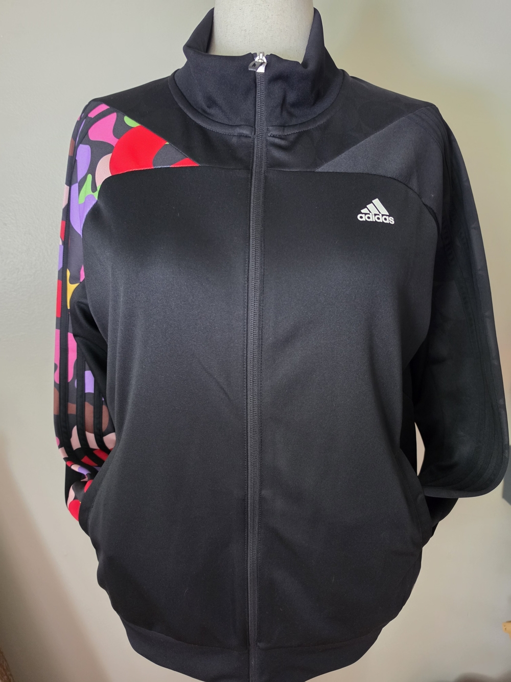 adidas Women’s Black Track Jacket with Multicolor Accent